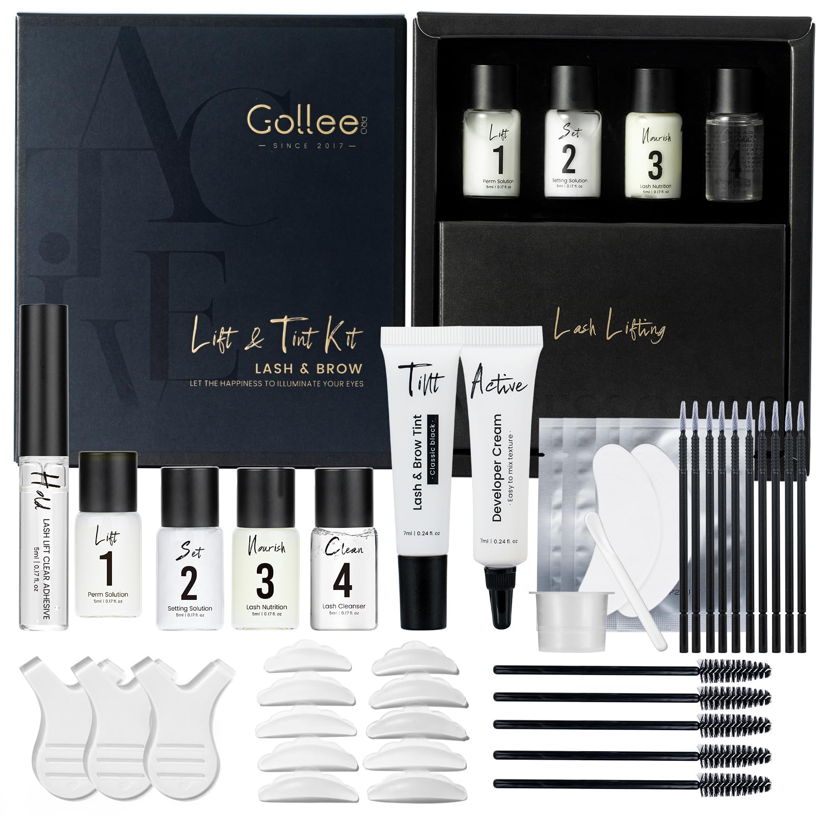 GOLLEE Lash Lift Brow Kit packaging signals at-home salon-quality results.