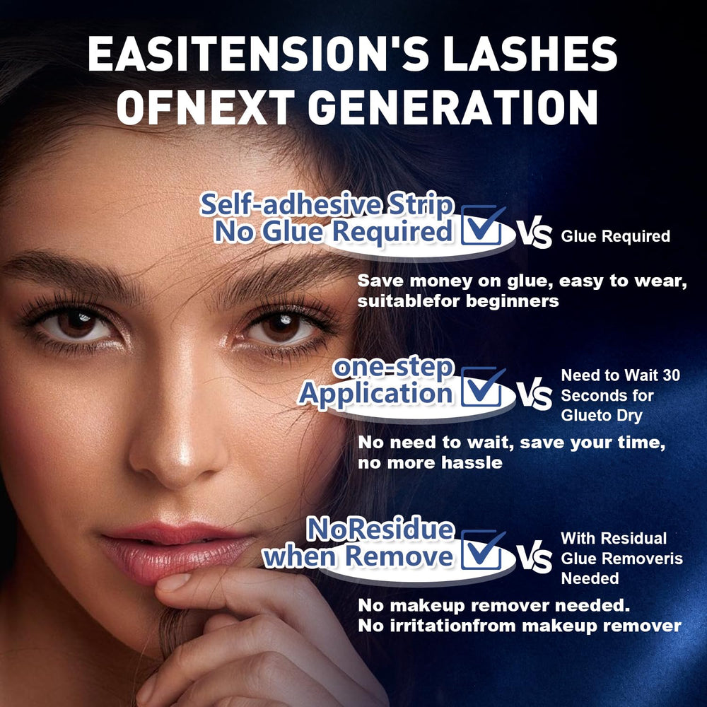 GOLLEE no-residue design image, glueless lashes with clean removal.