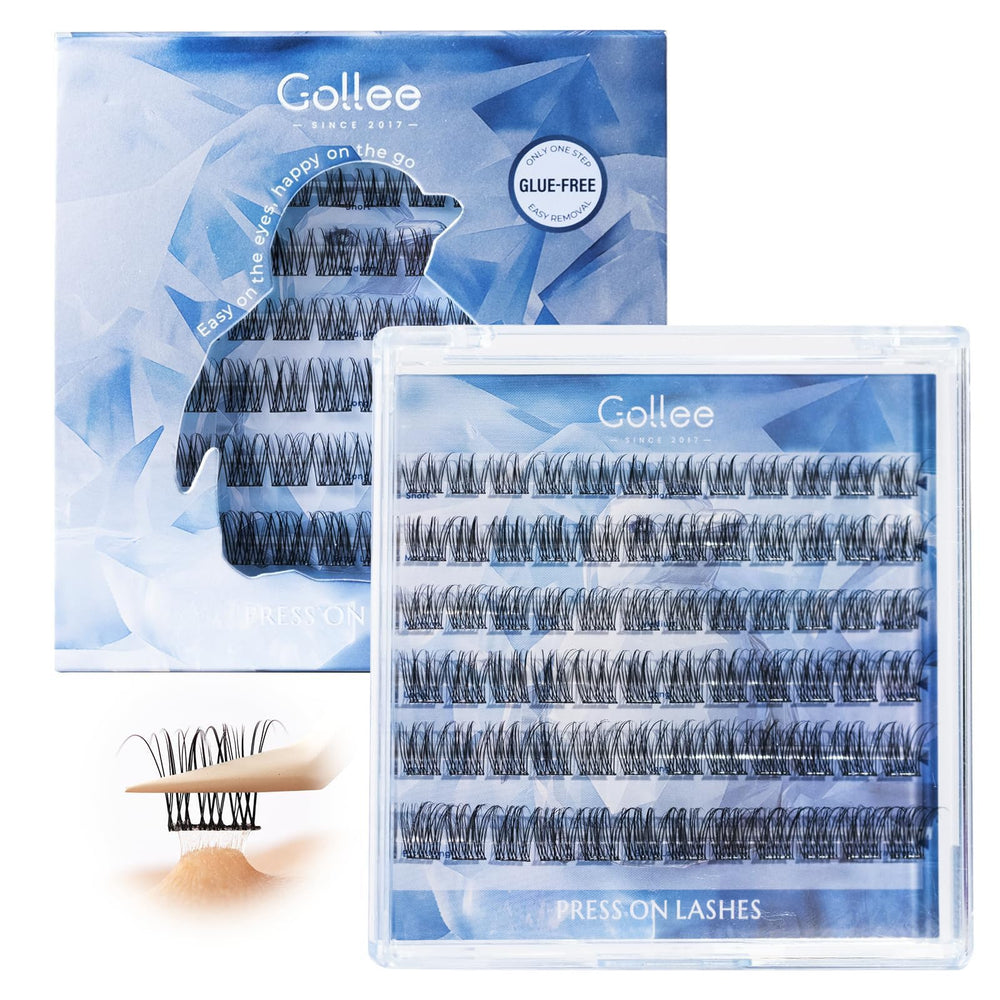 GOLLEE self-adhesive eyelash clusters package front, natural everyday look.