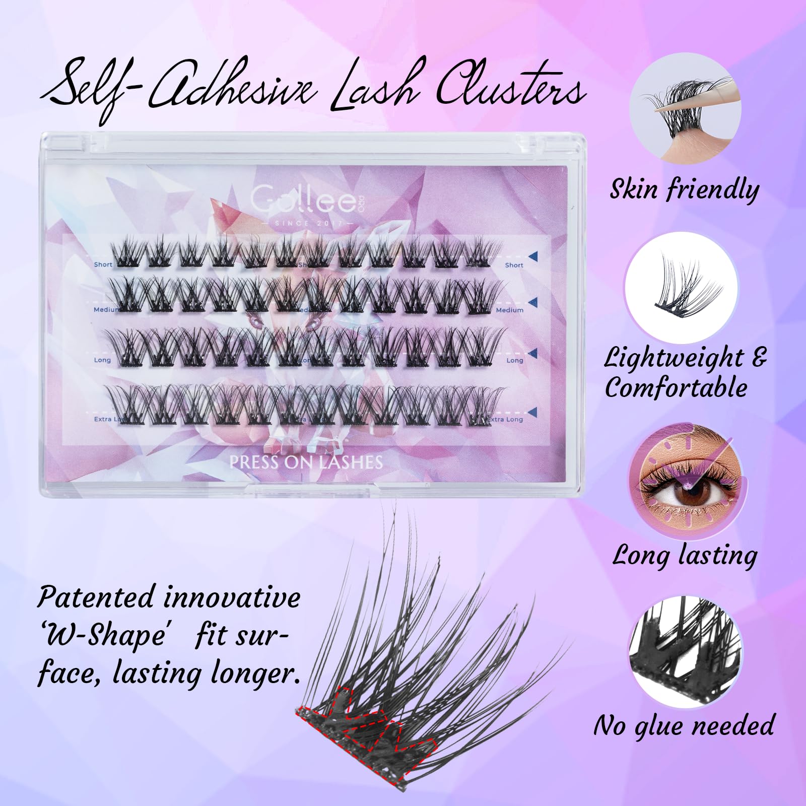 Gollee application: press-and-go technique for quick, tidy lash enhancement