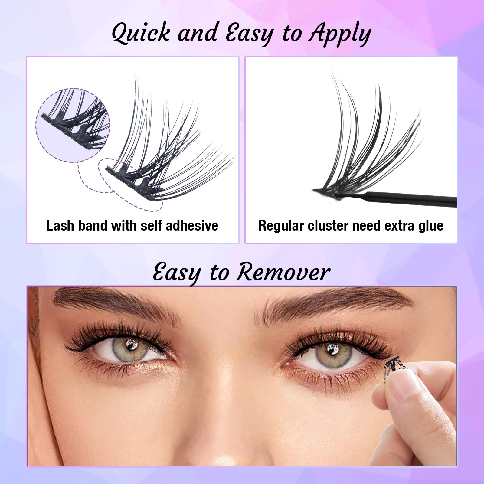 Gollee W-shaped strip technology for salon-level hold without glue