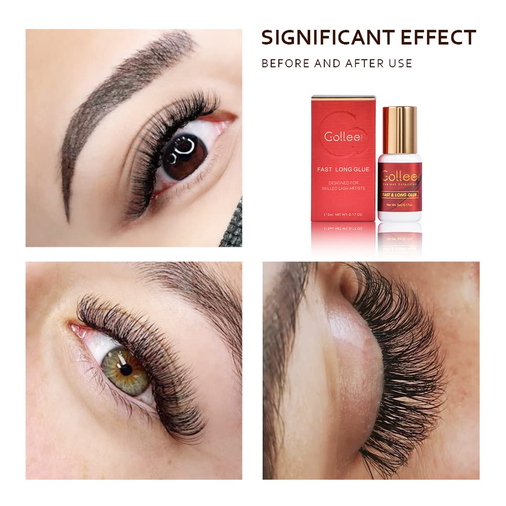 GOLLEEPRO eyelash glue strong bond for long-lasting volume and classic lashes