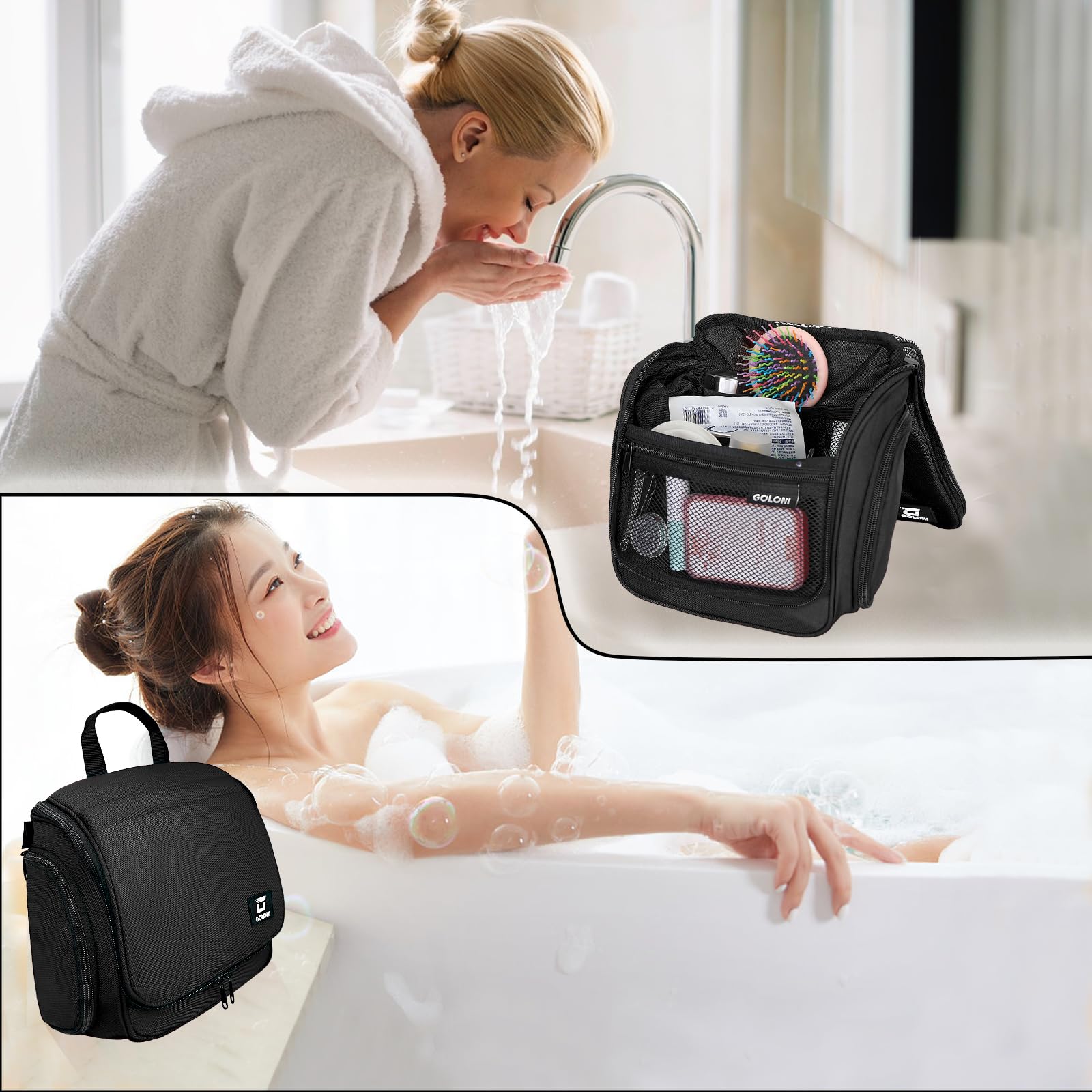 Goloni gender-neutral travel organizer suits women and men.