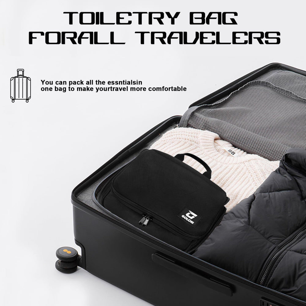 Goloni large makeup bag with spacious compartments for full-size products.