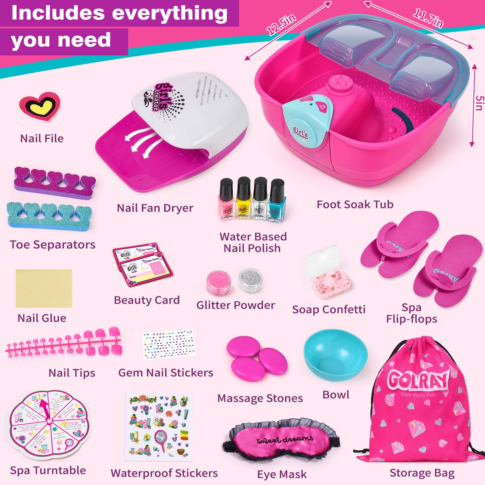 Golray spa tub bubbles and massage bumps for a soothing foot massage
