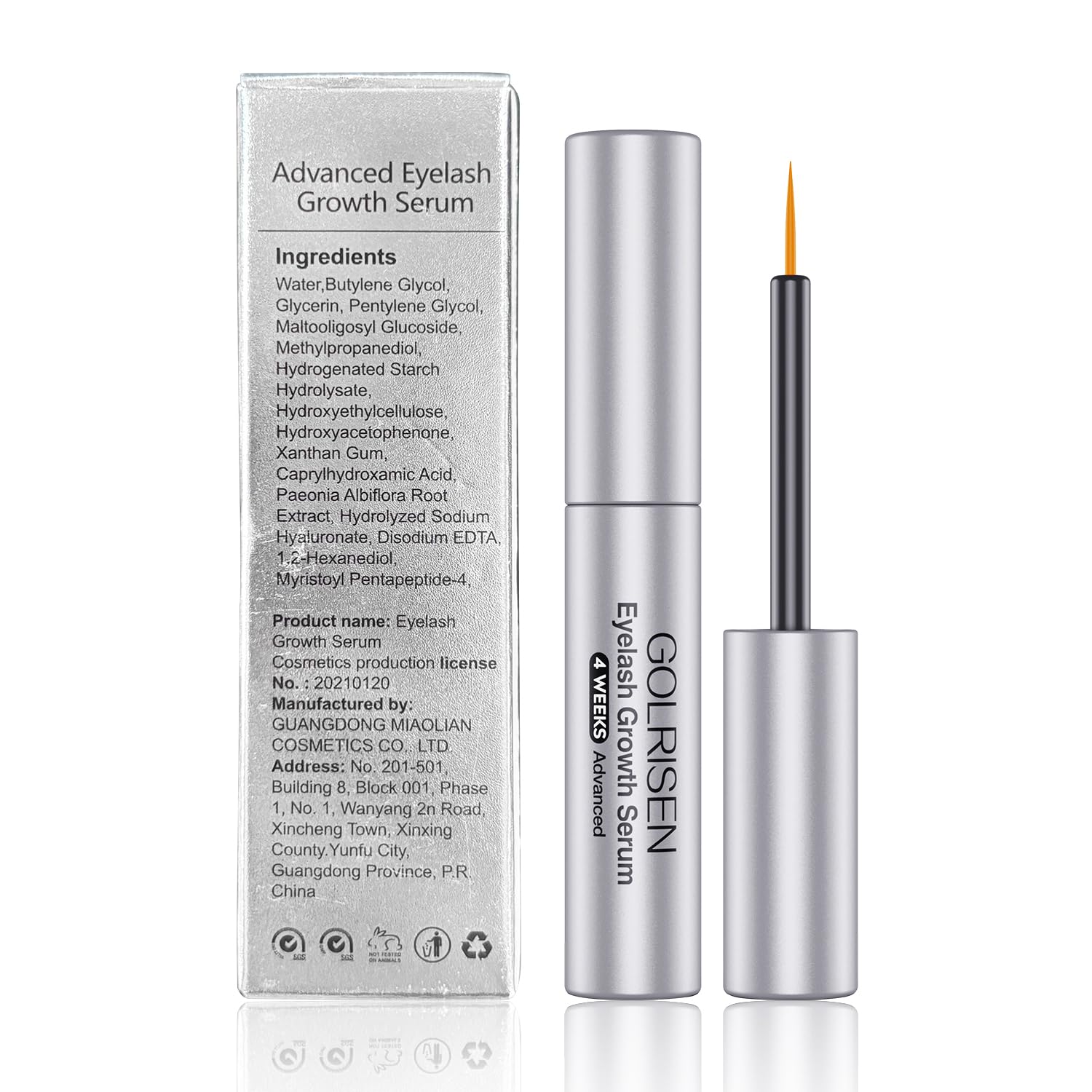 GOLRISEN daily application image shows a precise brush delivering non-greasy nourishment.