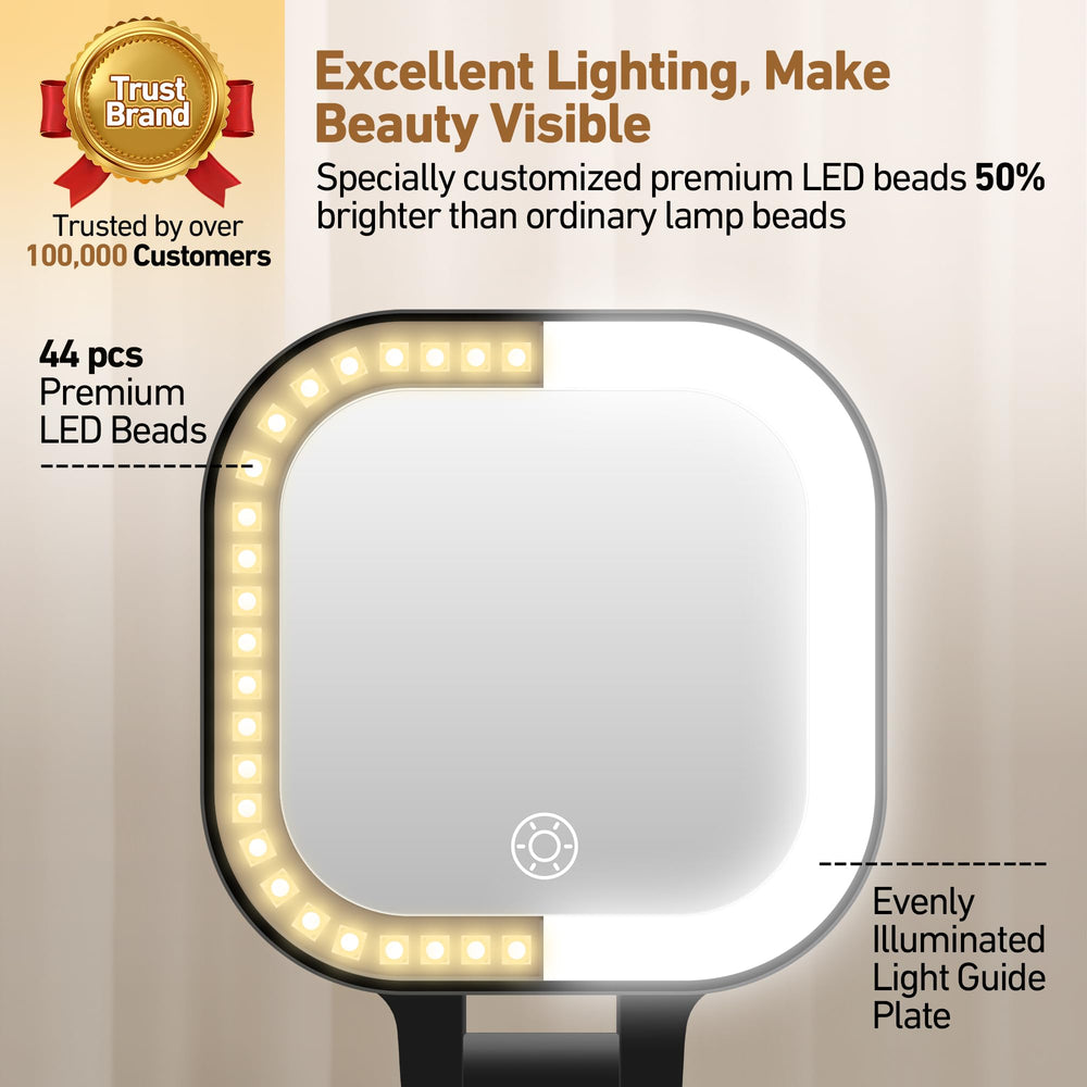 GOMIPURU compact mirror works as desktop, handheld, or wall-hung