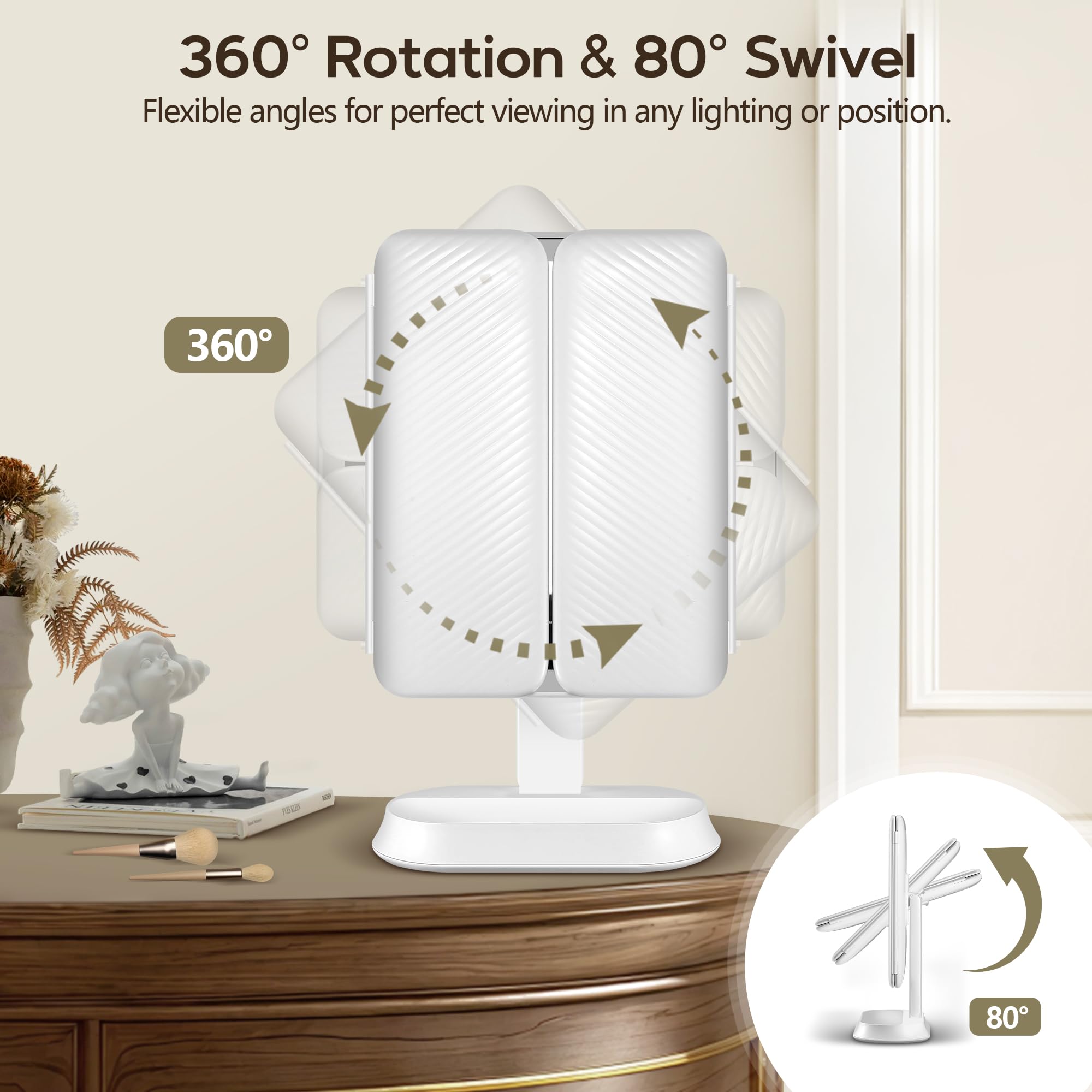 GOMIPURU vanity mirror 3-color memory preserves preferred lighting