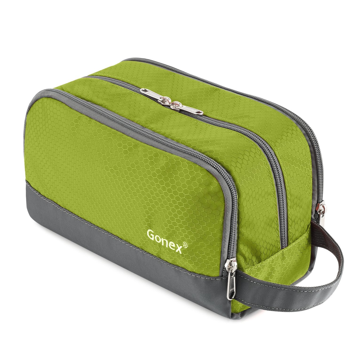 Gonex travel toiletry bag top view shows compact, pack-friendly design
