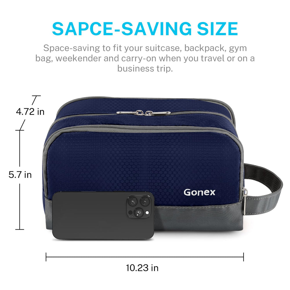 Gonex travel toiletry bag nylon main compartment ready for larger items