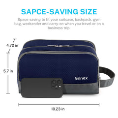 Gonex travel toiletry bag nylon main compartment ready for larger items