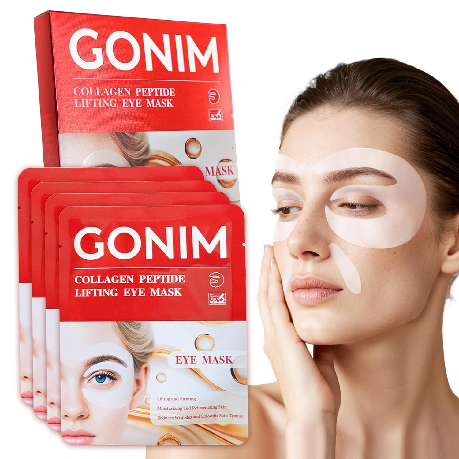 GONIM under-eye patches 360-fit provide comprehensive coverage for puffiness and dark circles.