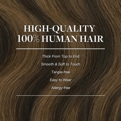 GOO GOO balayage dark brown to chestnut brown 18in extensions for natural sun-kissed depth