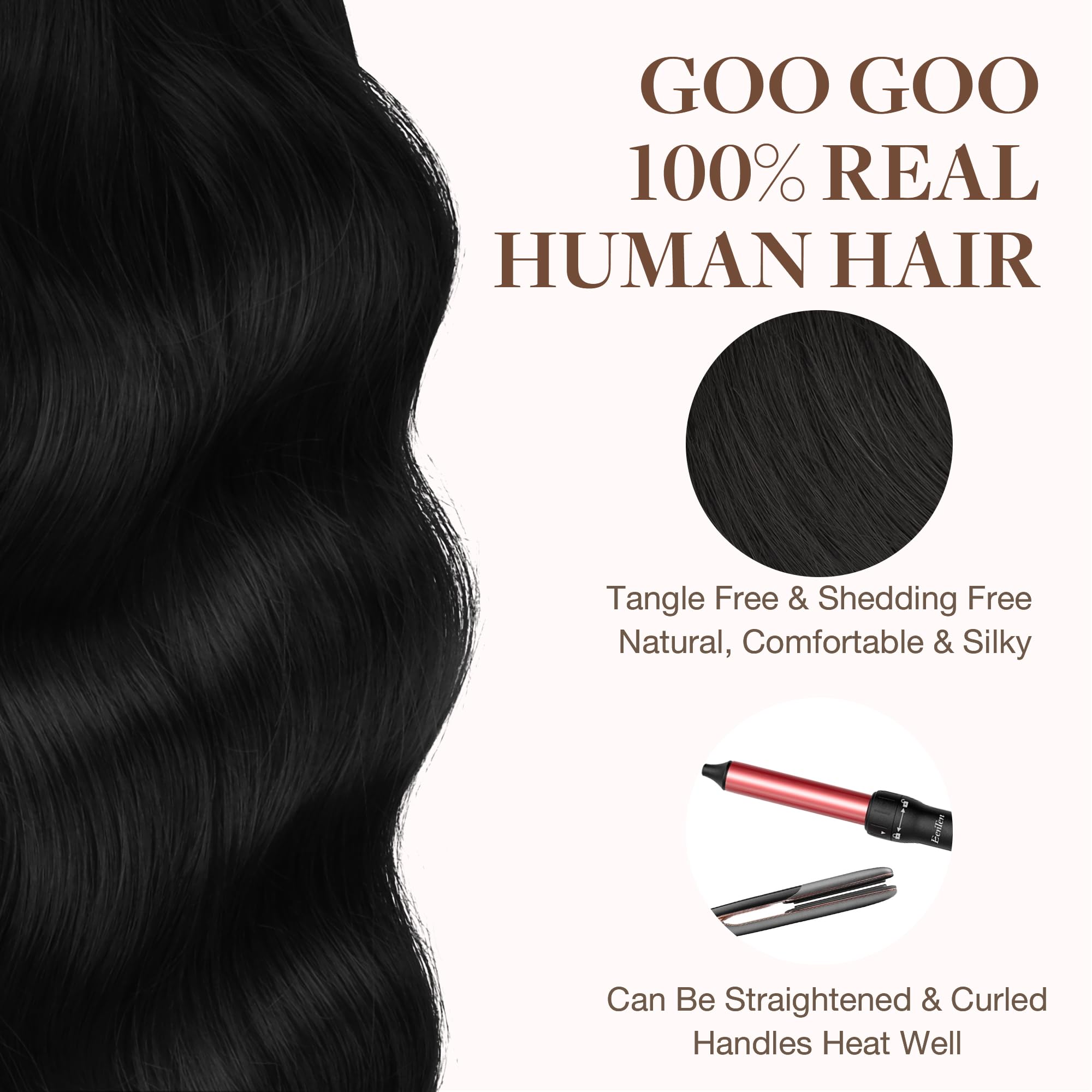 GOO GOO care guide helps maintain silky shine and long-lasting extensions.