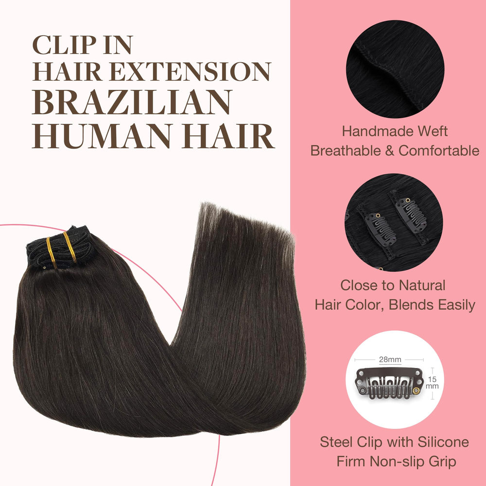 GOO GOO 18inch real human hair extension shows length and shine.
