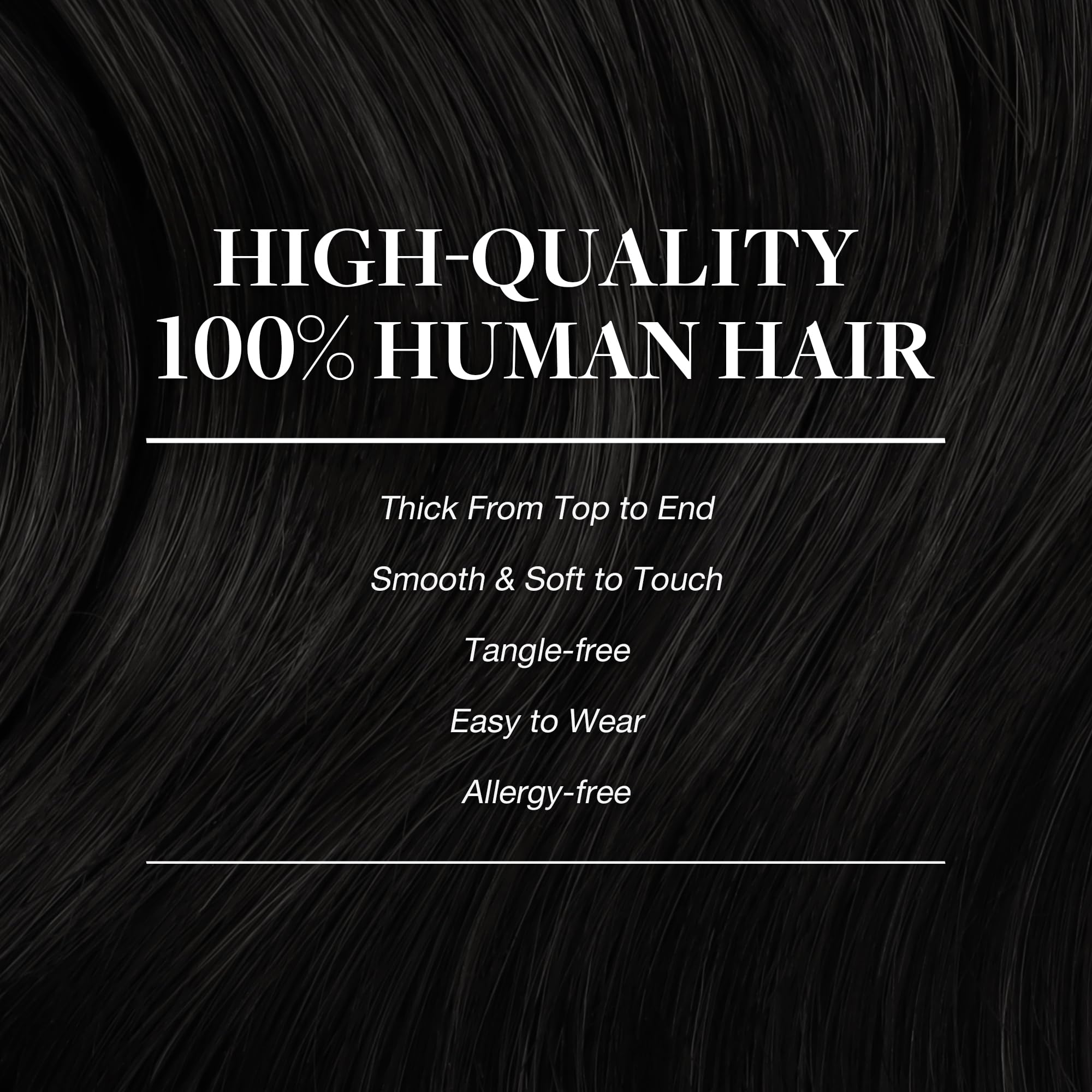 GOO GOO clip-in extensions display 20 inch length for added length.