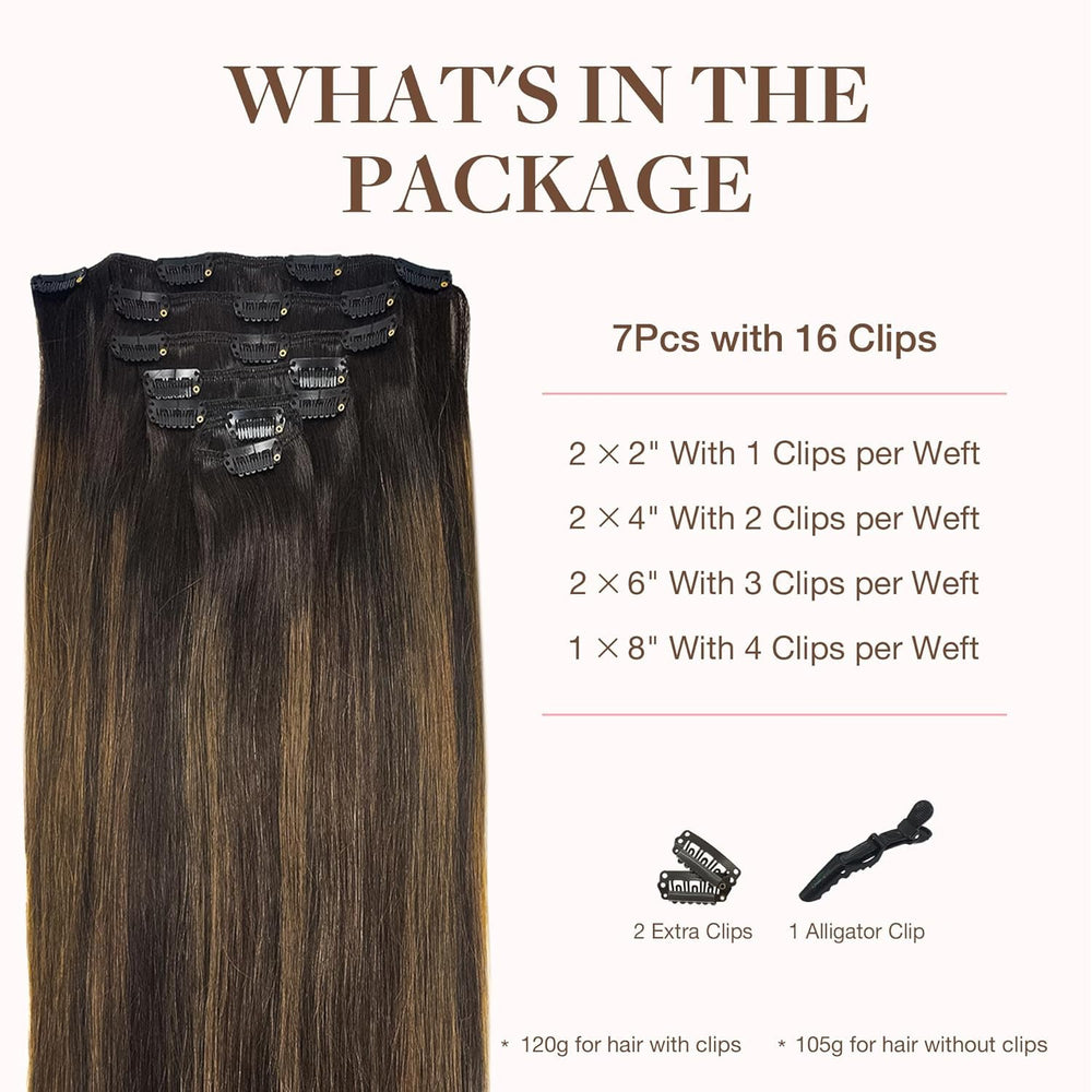 GOO GOO clip-in hair extensions 7pcs set packaging shows value and easy setup