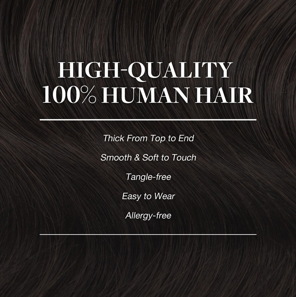 GOO GOO clip-in extensions ready for heat styling up to 250°F.