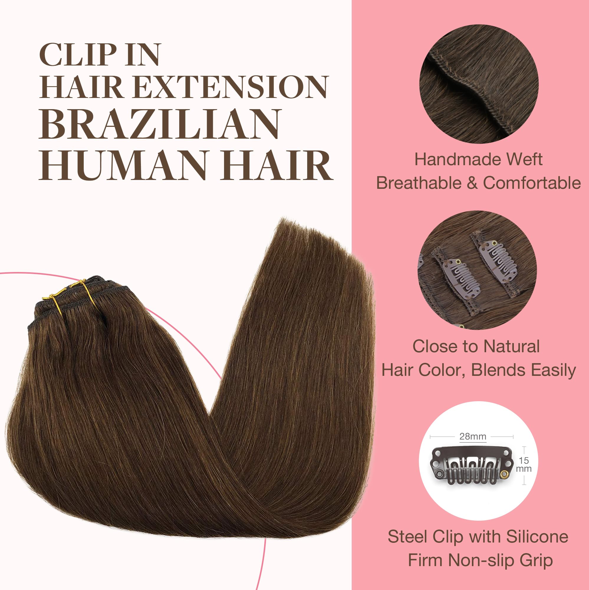 GOO GOO clip-in extensions heat-styling ready up to 250F