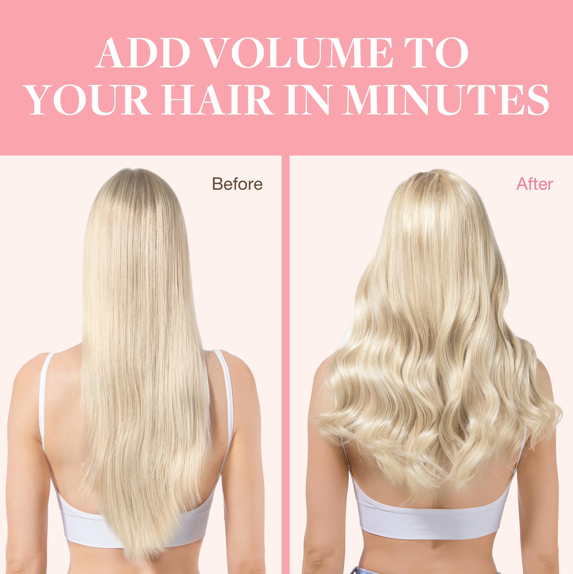GOO GOO clip-in-hair-extensions heat styling up to 250F.