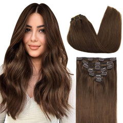 GOO GOO clip-in extensions real human hair blend for natural look