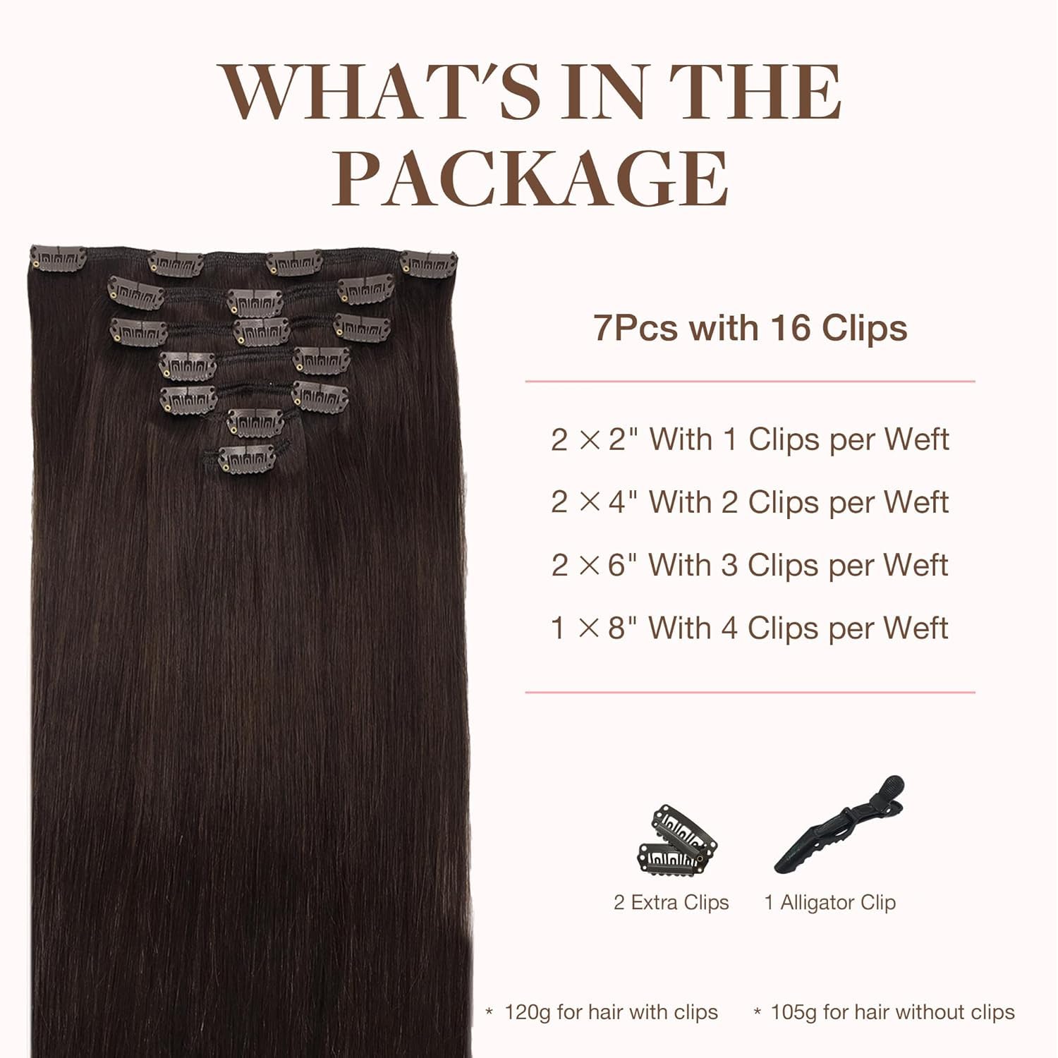 GOO GOO clip in hair extensions seamless clip design for comfortable invisible wear