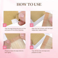 GOO GOO Hair Extension Tape being pressed to attach with a secure, low-heat method.