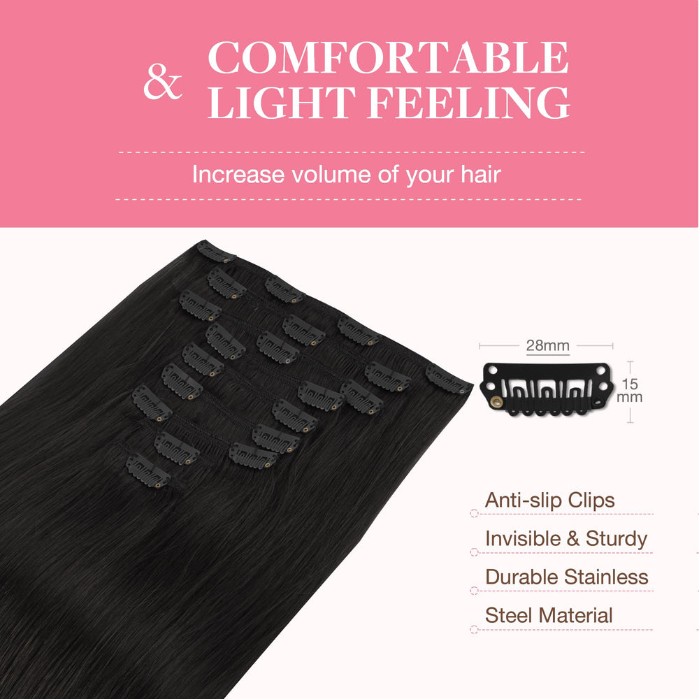 GOO GOO heat-friendly extensions, styling up to 250F for versatility.