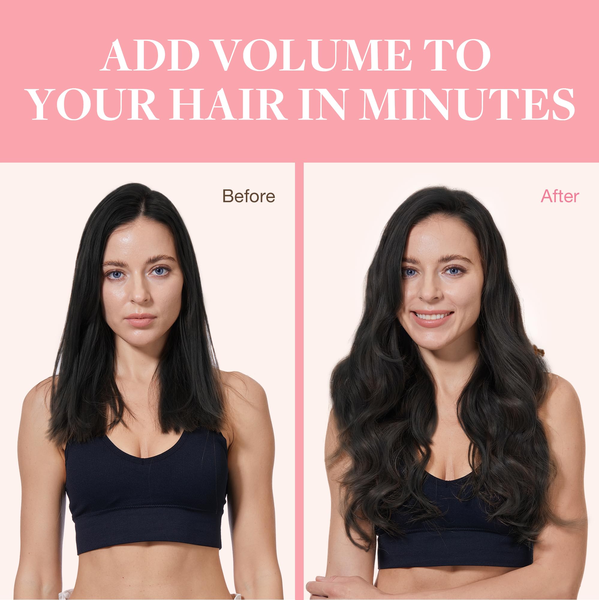 GOO GOO heat-styling ready clips allow versatile styling.