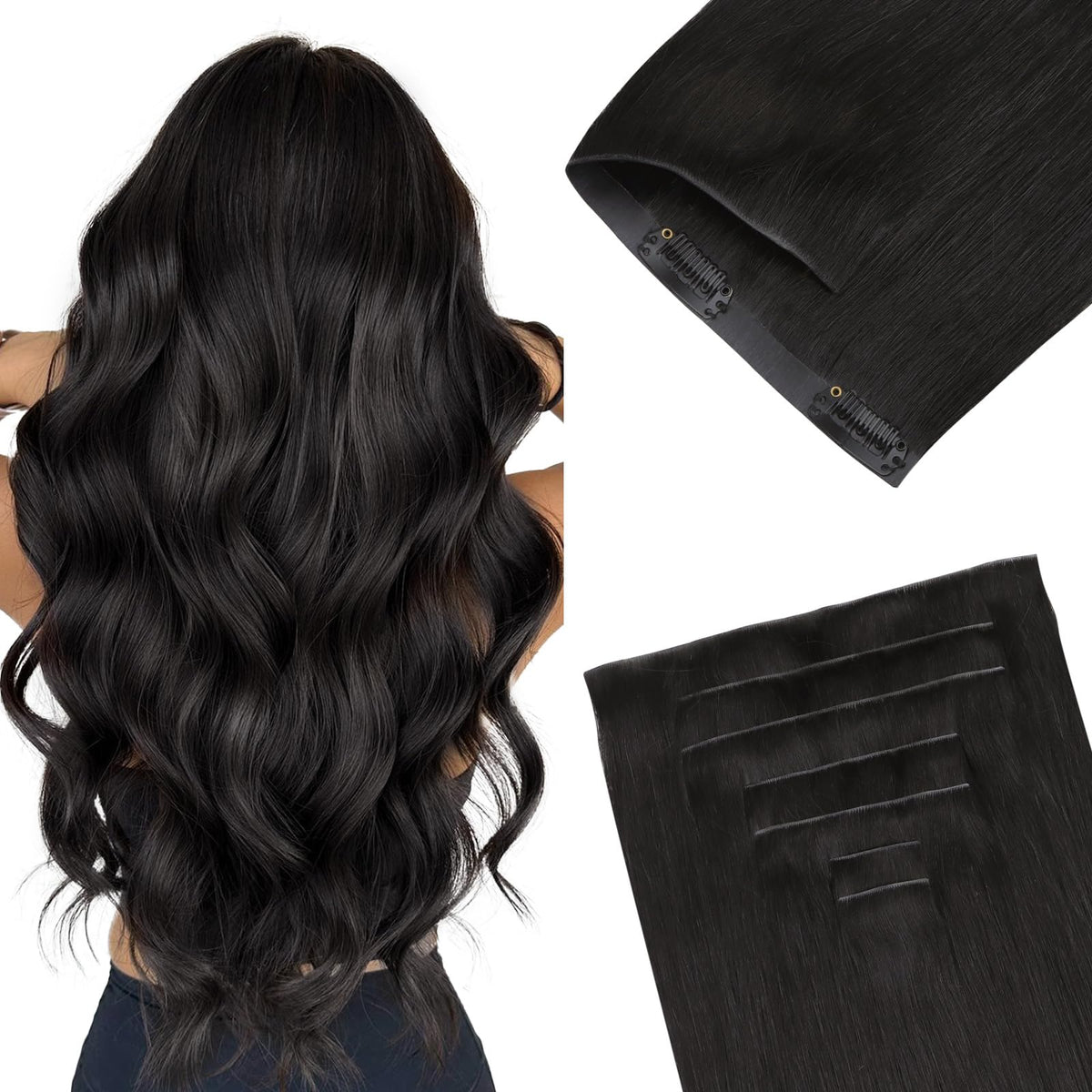 GOO GOO Invisi Edge clip-in extensions at 18 inch length for seamless blend