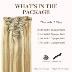 GOO GOO Remy hair clip-ins close-up weft showing silky texture
