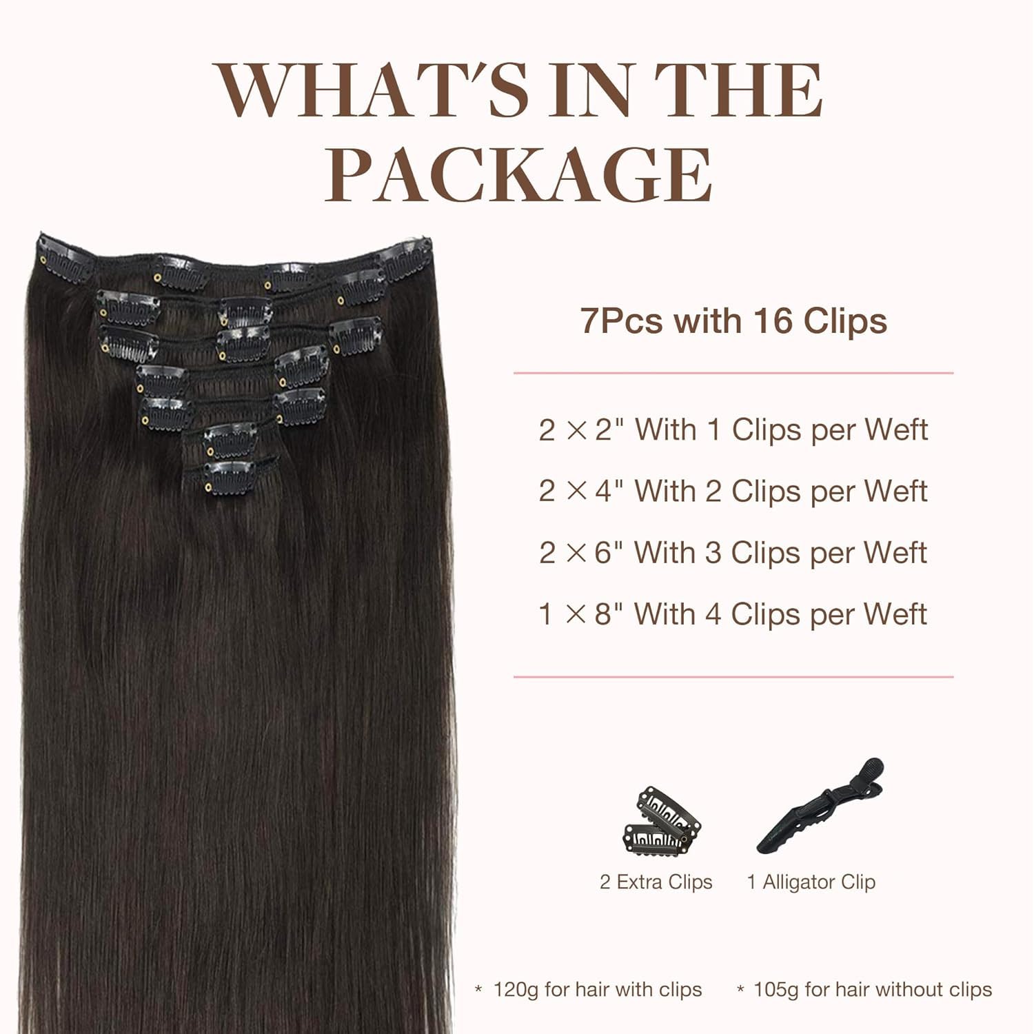 GOO GOO Remy clip-ins closeup weft detail for natural blending