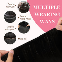 GOO GOO Sew-in Extensions 105g weight illustration shows natural fullness