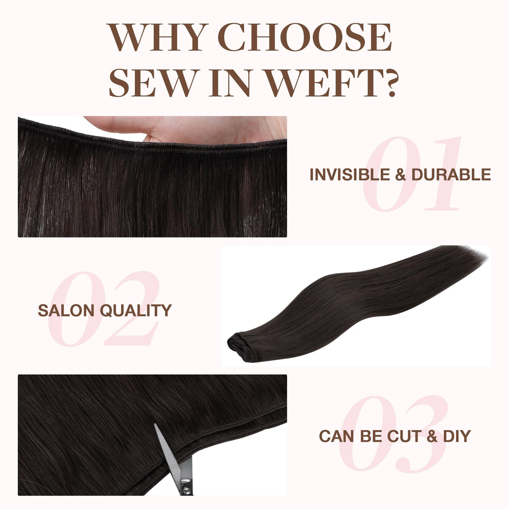 GOO GOO Sew-in Extensions dark brown 20-inch length preview for blending