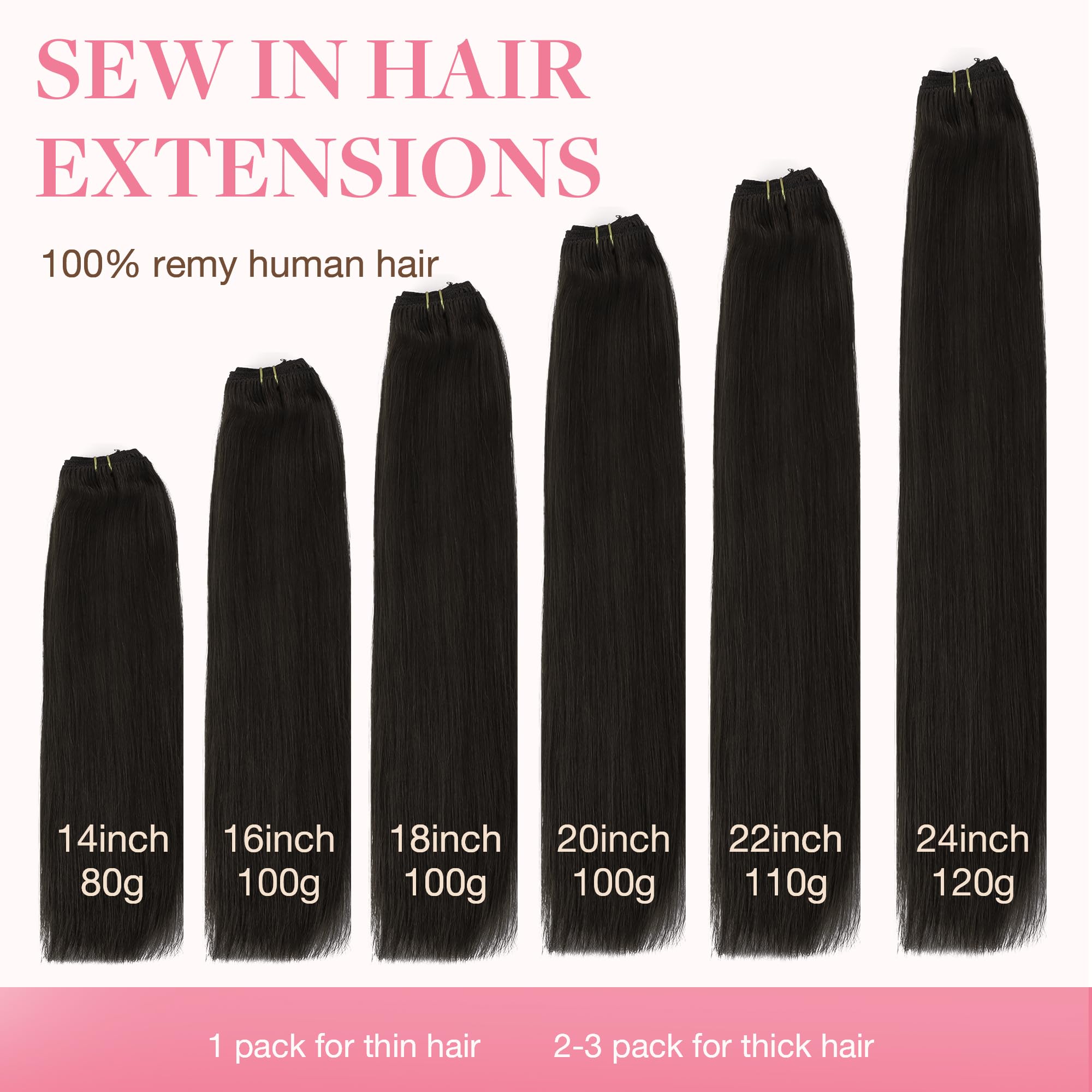 GOO GOO Sew-in Extensions double weft detail for even volume