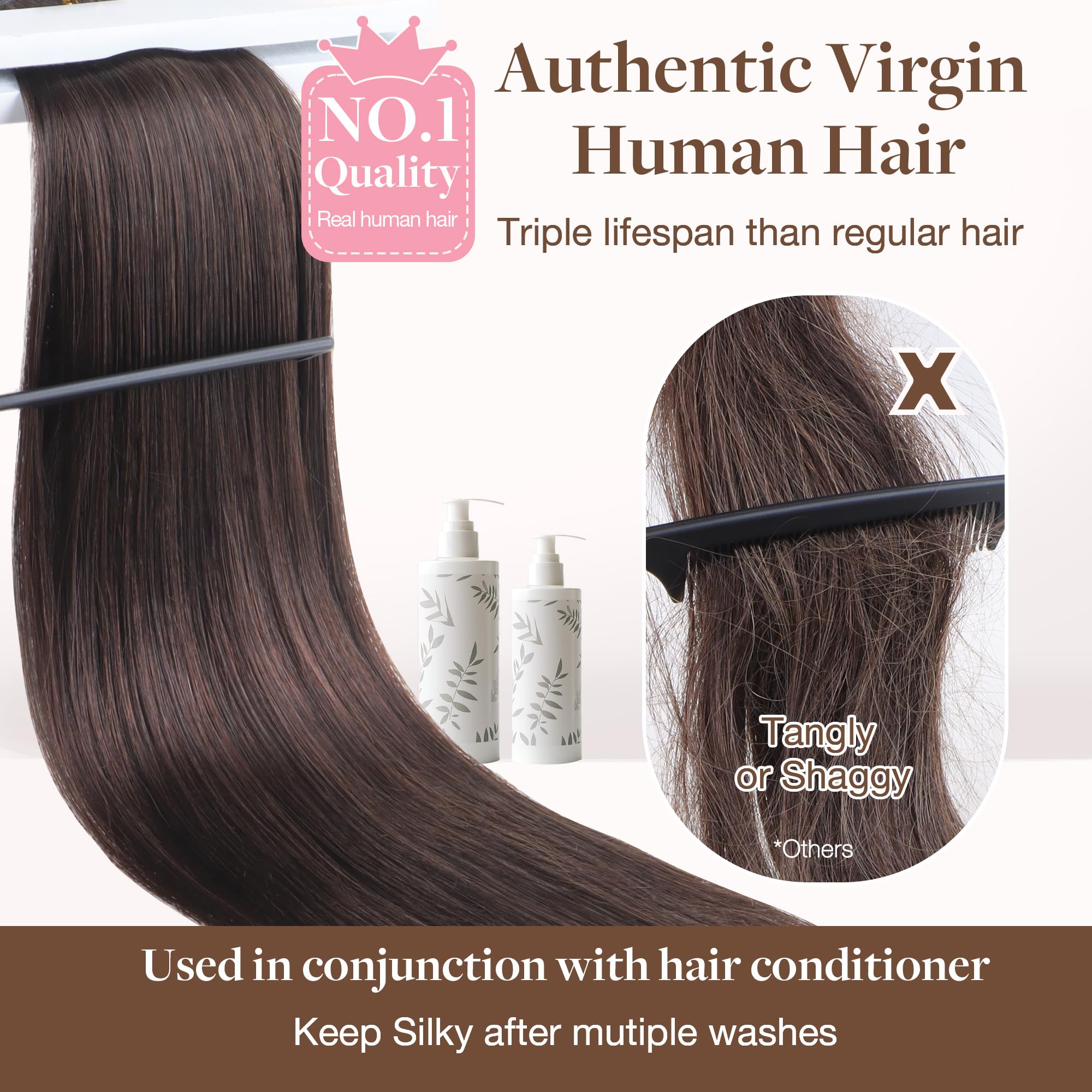 GOO GOO Sew-in Extensions weft construction close-up reveals durable double weft