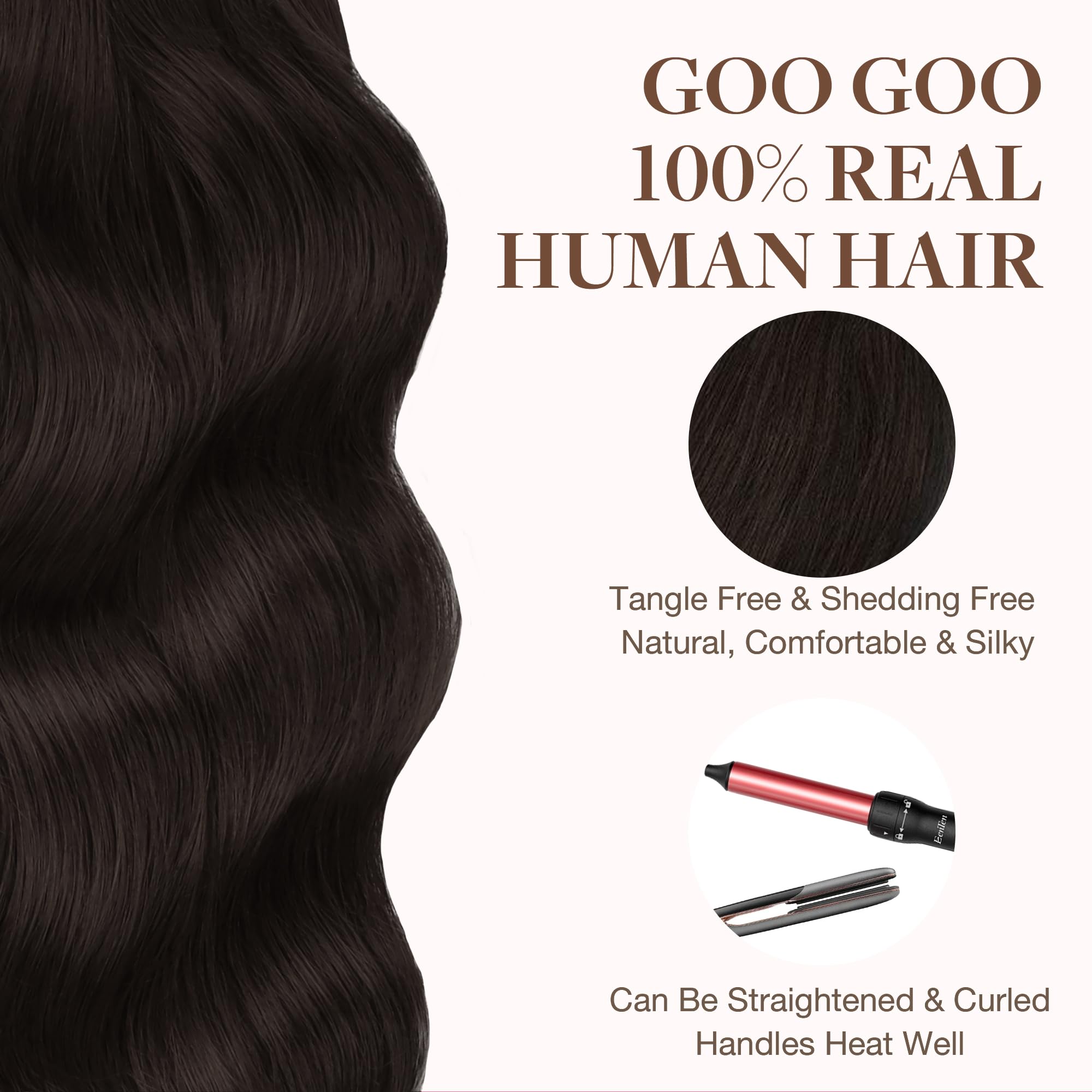 GOO GOO extensions ready-to-wear look showcases easy installation without bulky clips.