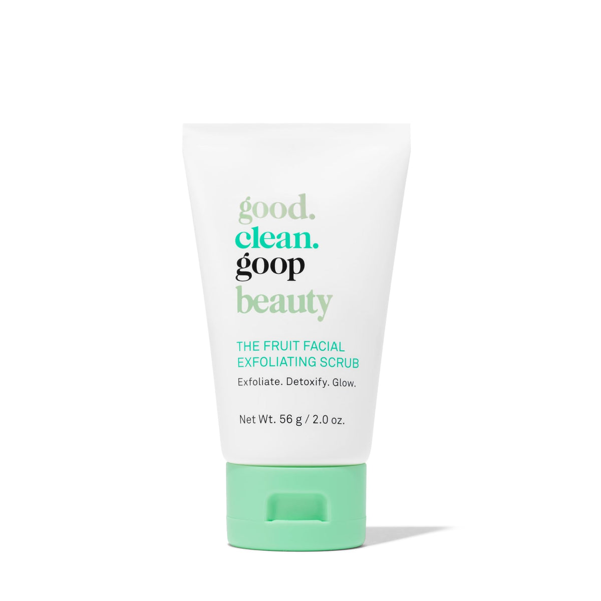 good.clean.goop beauty Fruit Facial Scrub jar close-up showing creamy exfoliating texture.