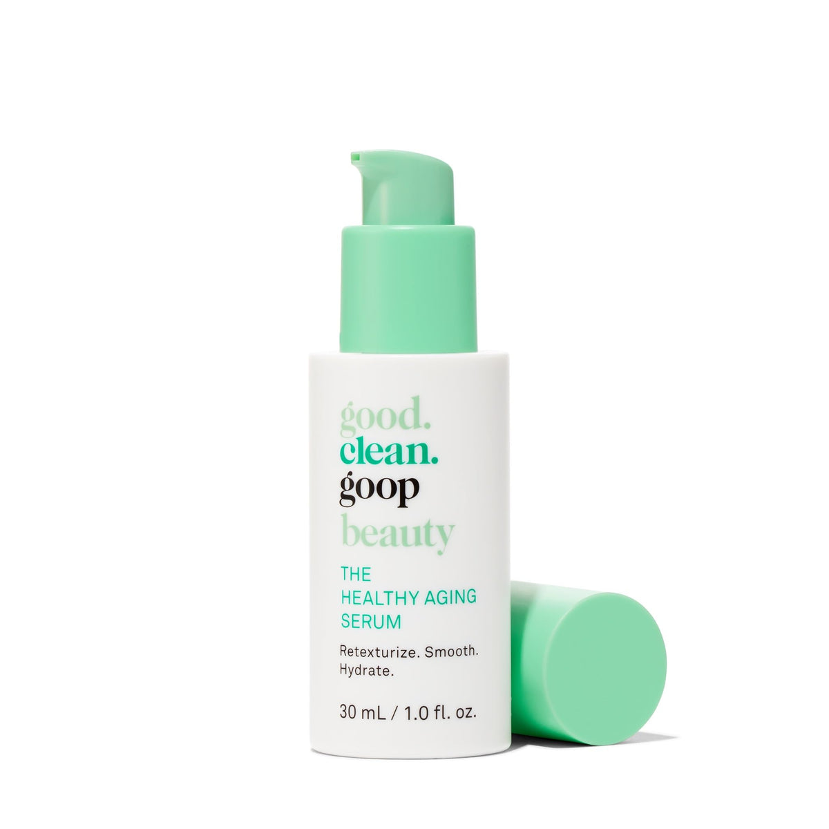 Good Clean Goop Healthy Aging Serum bottle pouring for smooth skin