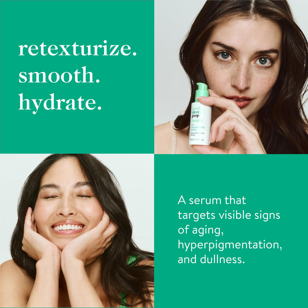 Dropper applying Good Clean Goop serum for daily routine