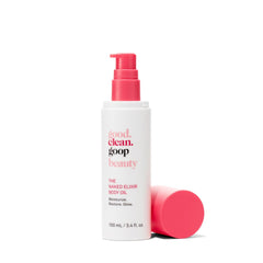 Good Clean Goop Naked Elixir Body Oil bottle pour for quick hydration