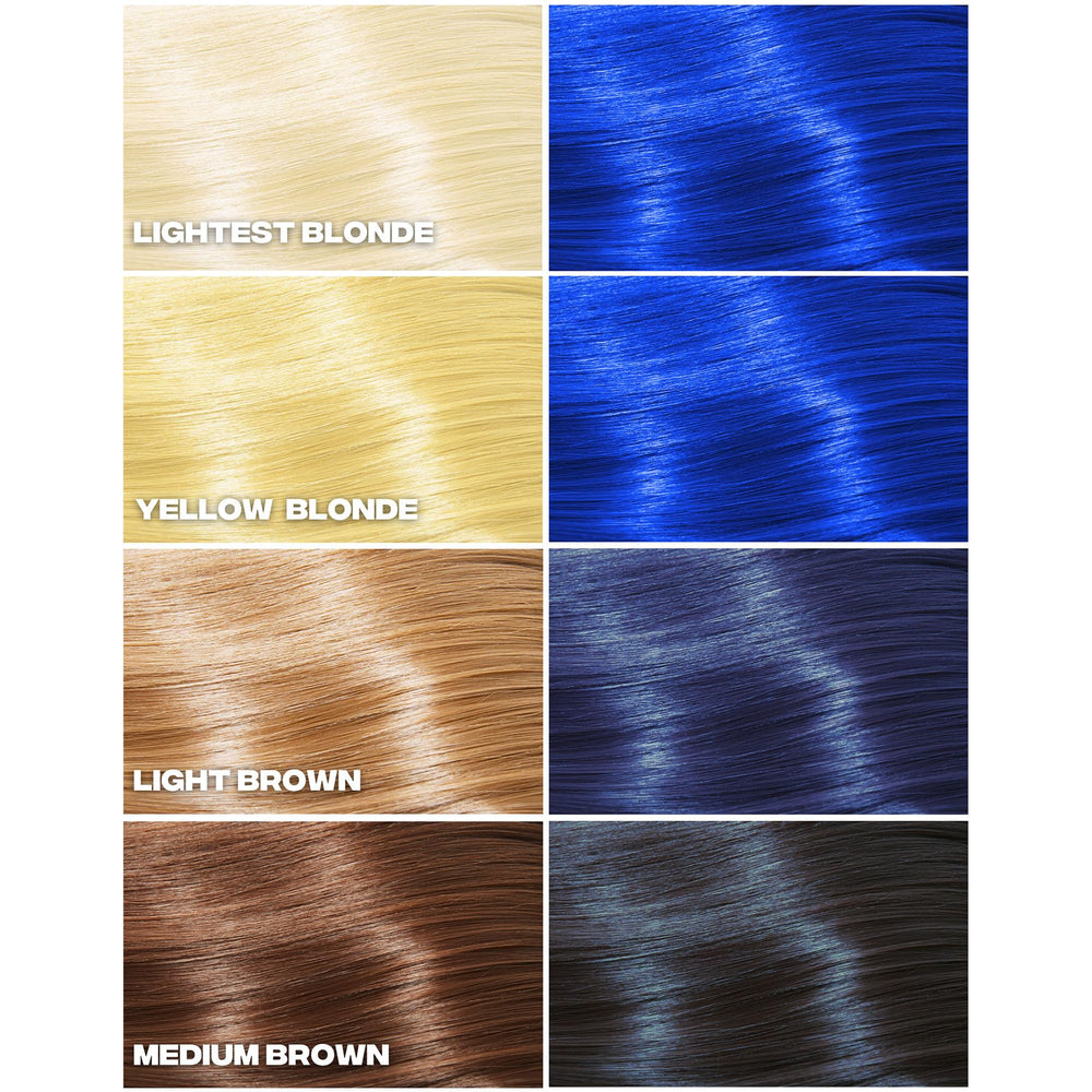 Good Dye Young Blue Ruin on hair – conditioning color that deposits and fades.