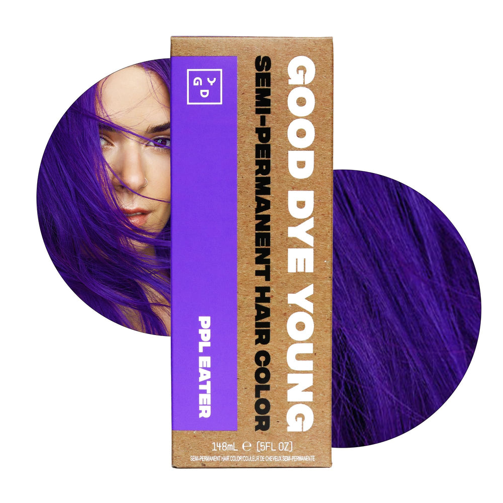 Good Dye Young PPL Eater bottle closeup for vibrant semi-permanent color