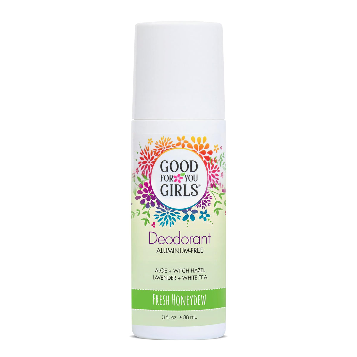 Good For You Girls deodorant bottle for Fresh Honeydew roll-on odor protection