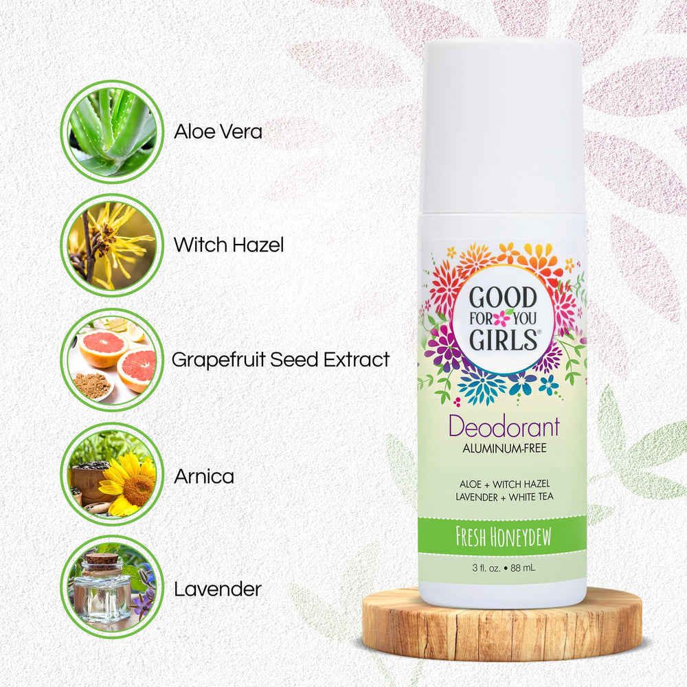 Good For You Girls packaging box shows kid-friendly Fresh Honeydew deodorant