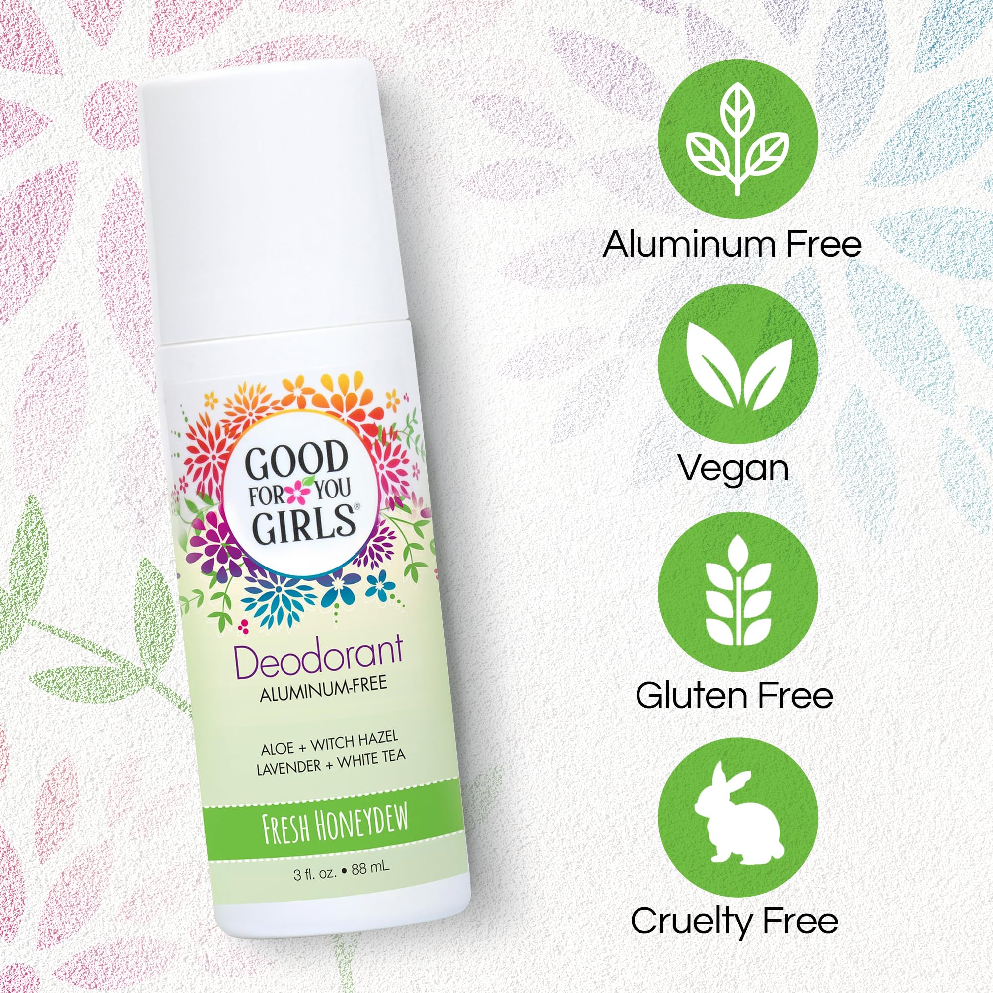 Good For You Girls Fresh Honeydew roll-on application on clean underarm