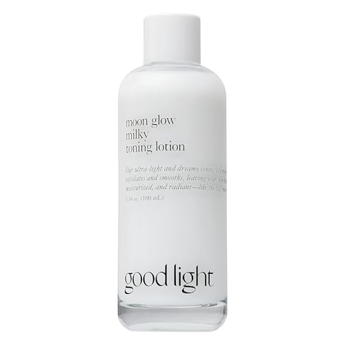 Good Light Moon Glow Toner bottle pour shows gentle hydration for radiant skin prep