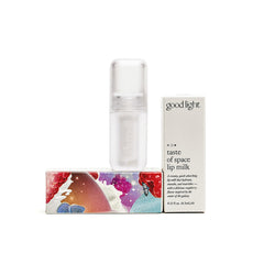 Good Light Taste of Space Lip Milk tube closeup shows long-lasting hydration