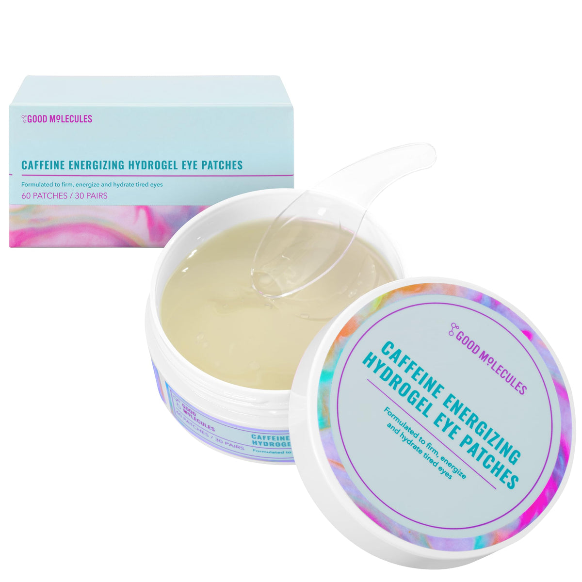 Good Molecules caffeine energizing hydrogel eye patches pack 30 refreshing tired eyes.