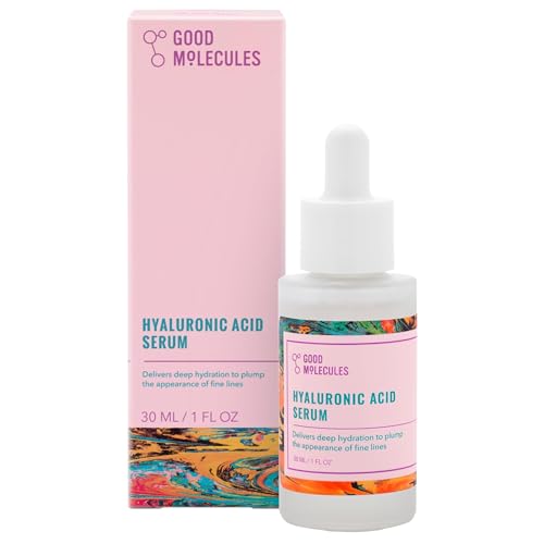 Good Molecules Hyaluronic Acid Serum bottle closeup highlighting ultra hydration
